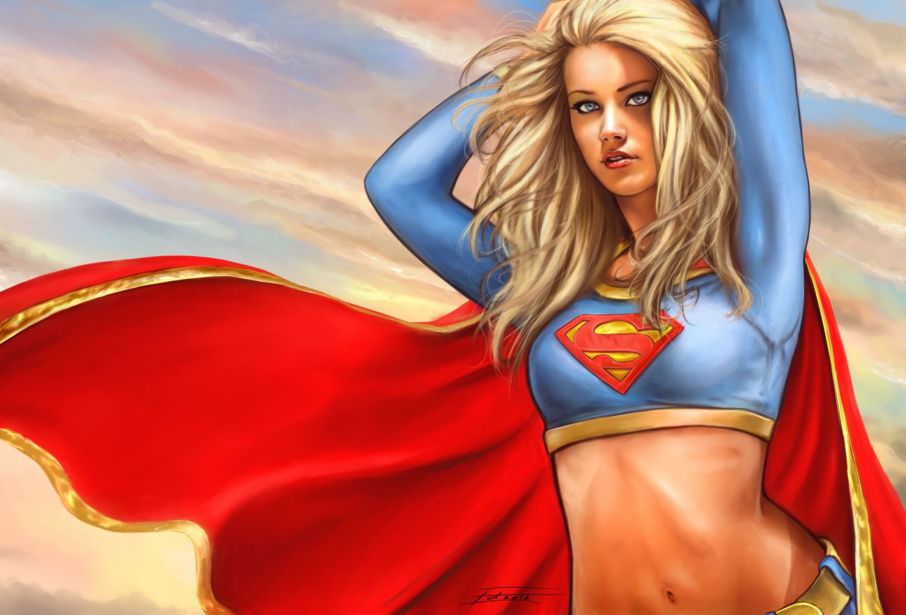 Blonde Supergirl Comics Fantasy Girl Superwomen Wallpaper